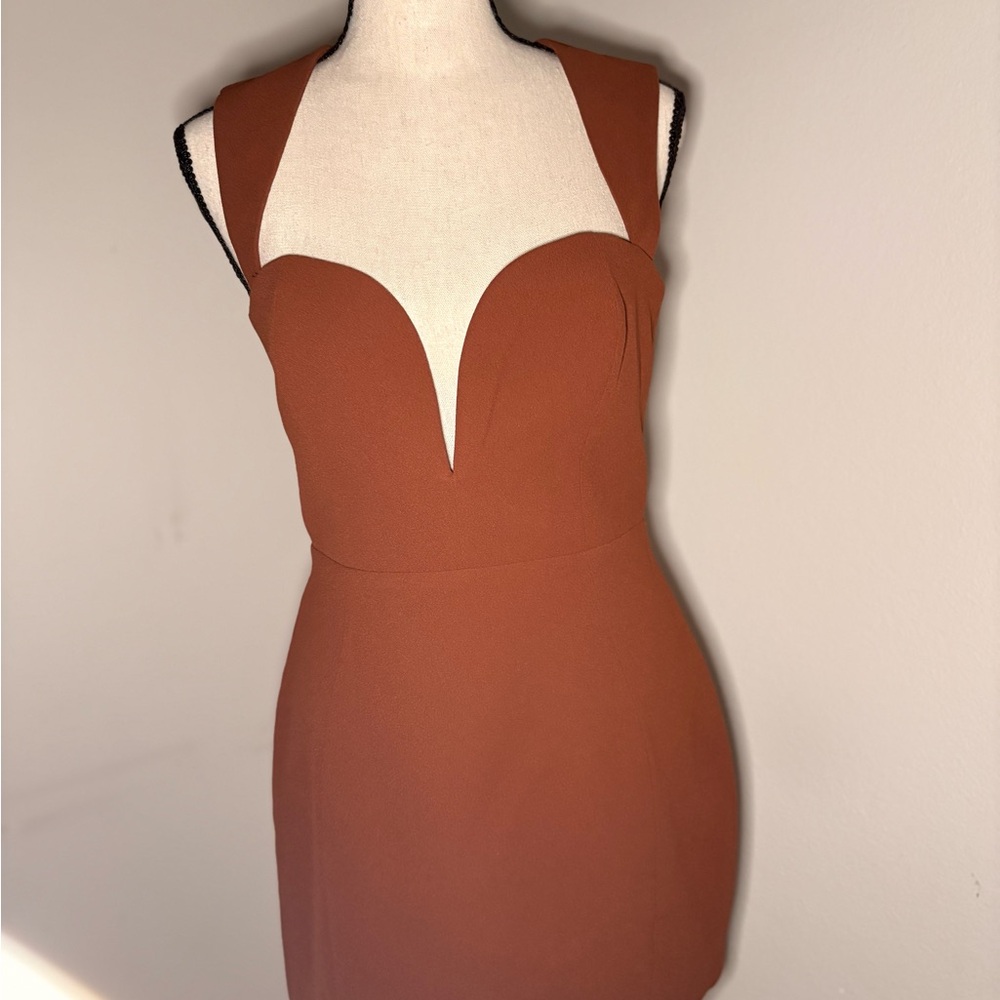 Oh Polly Terracotta Backless Dress